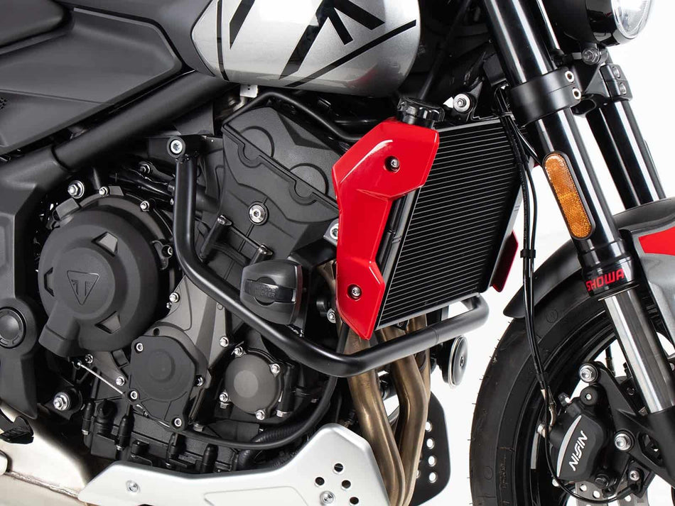 黑色引擎車身保險桿（含防摔保護墊）/ 適用於 Triumph Thruxton / R (2016-2024)