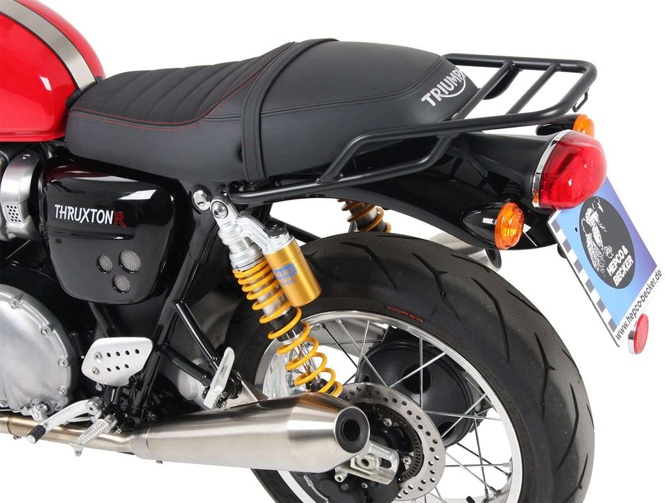 黑色管式後行李架 / 適用於 Triumph Thruxton / R / RS (2016-2024)