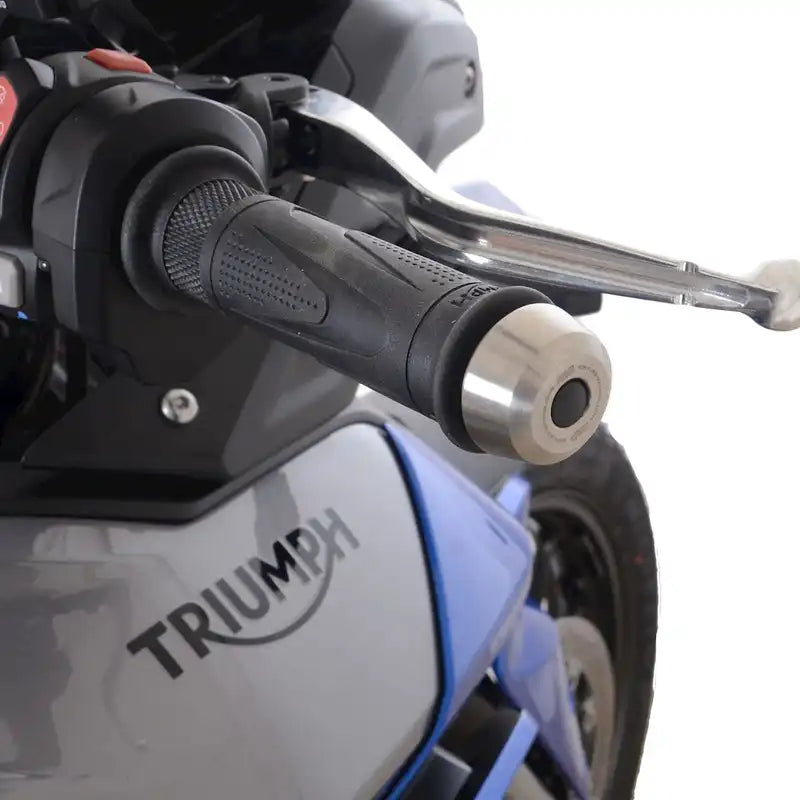 不鏽鋼把手端防摔滑塊（適端子鏡）/ 適用於 Triumph Tiger 850Sport, Street Triple 765 RX, 900Rally Pro, GT Pro（不含護手弓）Speed Triple 1200 RS, Speed Triple 1200RX