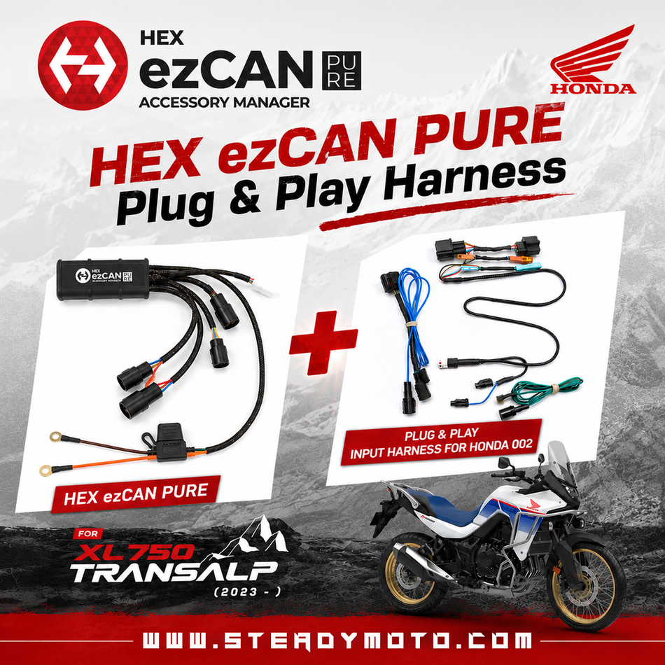 HEX ezCAN Pure 搭配適用於 HONDA Transalp XL750 (2023-) 的 Plug & Play 線組
