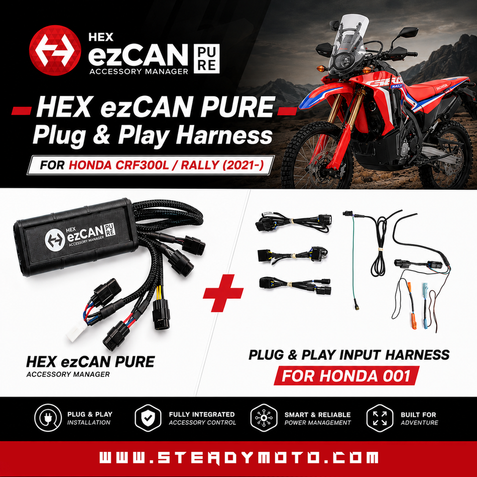 HEX ezCAN Pure 搭配適用於 HONDA CRF 300 L / Rally (2021-) 的 Plug & Play 線組