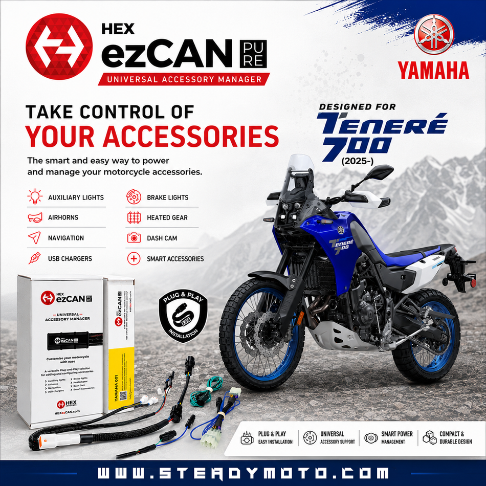 HEX ezCAN Pure 搭配適用於 YAMAHA Tenere 700 (2025-) 的 Plug & Play 線組