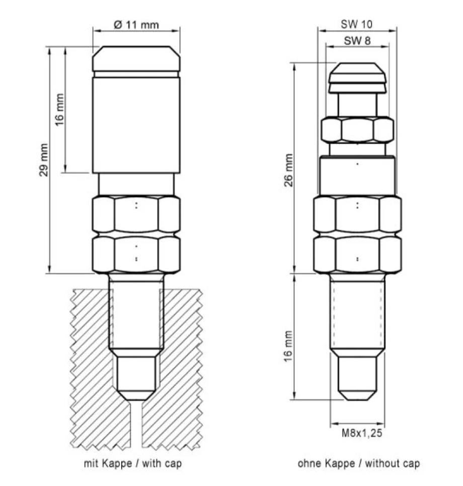 Stahlbus M8x1.25x16mm 快速排氣閥